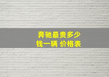 奔驰最贵多少钱一辆 价格表